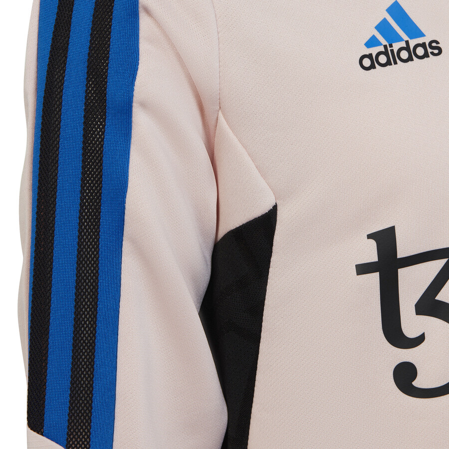 Sweat zippé junior Manchester United rose bleu 2022/23