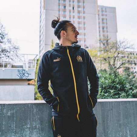 Veste survêtement OM Casual noir or 2022/23