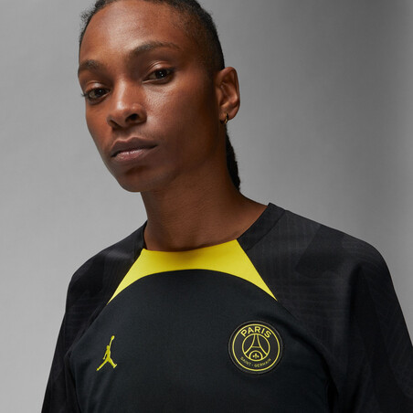 Maillot entraînement PSG Strike noir jaune 2022/23