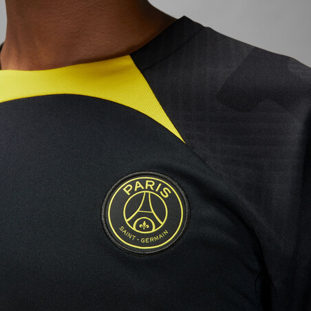 Maillot entraînement PSG Strike noir jaune 2022/23