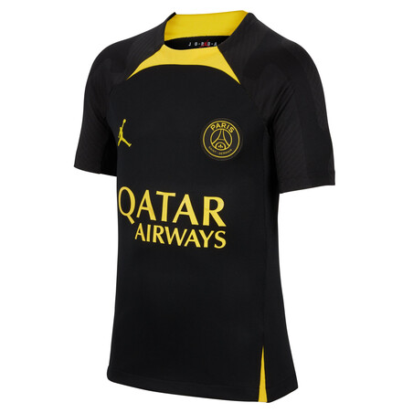 Maillot entraînement junior PSG Strike noir jaune 2022/23
