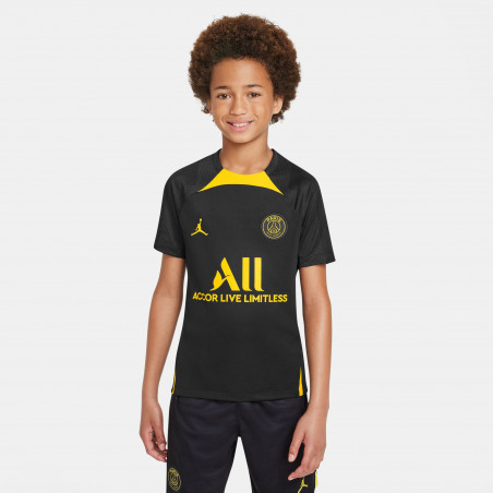 Maillot entraînement junior PSG Strike noir jaune 2022/23