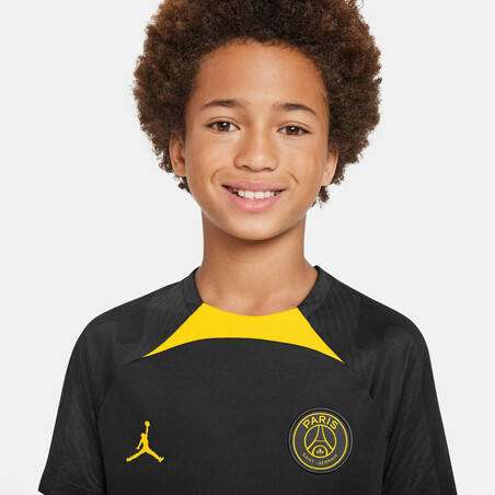 Maillot entraînement junior PSG Strike noir jaune 2022/23