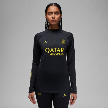 Sweat zippé Femme PSG Strike noir jaune 2022/23