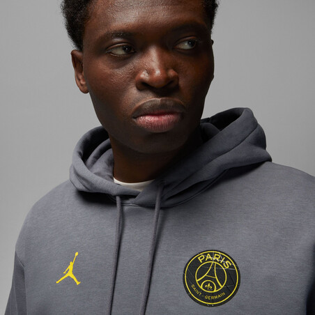 Sweat à capuche PSG x Jordan gris jaune 2022/23