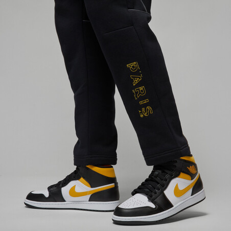 Pantalon survêtement PSG x Jordan Fleece noir jaune 2022/23