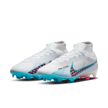 Nike Air Zoom Mercurial Superfly 9 Elite FG blanc bleu