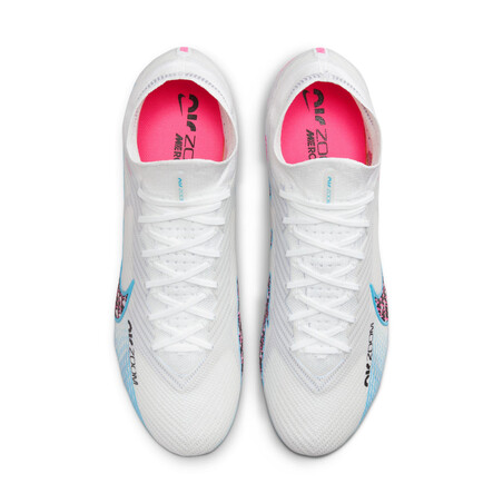 Nike Air Zoom Mercurial Superfly 9 Elite FG blanc bleu