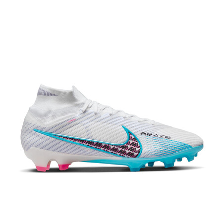 Nike Air Zoom Mercurial Superfly 9 Elite FG blanc bleu