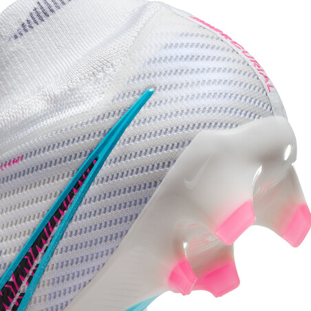 Nike Air Zoom Mercurial Superfly 9 Elite FG blanc bleu