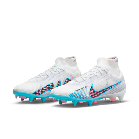 Nike Air Zoom Mercurial Superfly 9 Elite SG-PRO Anti-Clog blanc bleu