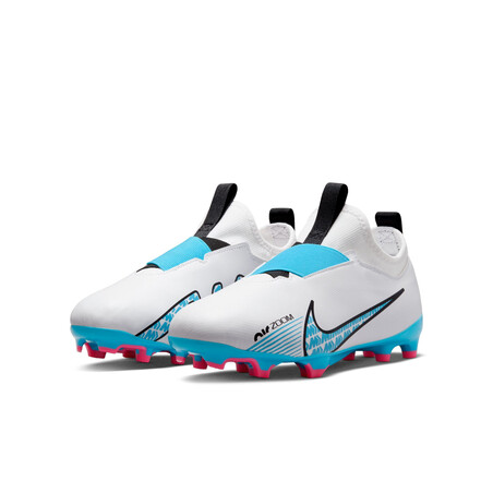 Nike Air Zoom junior Mercurial Vapor 15 FG/MG blanc bleu