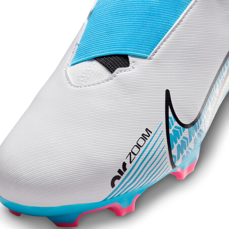 Nike Air Zoom junior Mercurial Vapor 15 FG/MG blanc bleu
