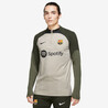 Sweat zippé FC Barcelone Strike Elite beige gris 2023/24