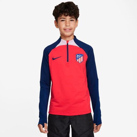 Sweat zippé junior Atlético Madrid Strike rouge bleu 2023/24