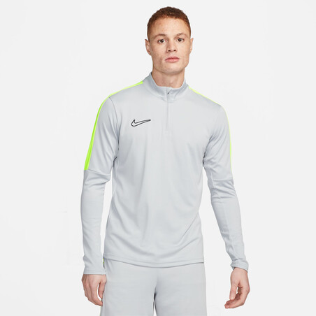 Sweat zippé Nike Academy gris jaune