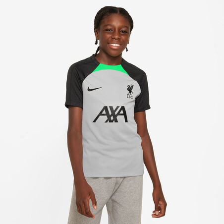 Maillot entraînement junior Liverpool Strike gris vert 2023/24