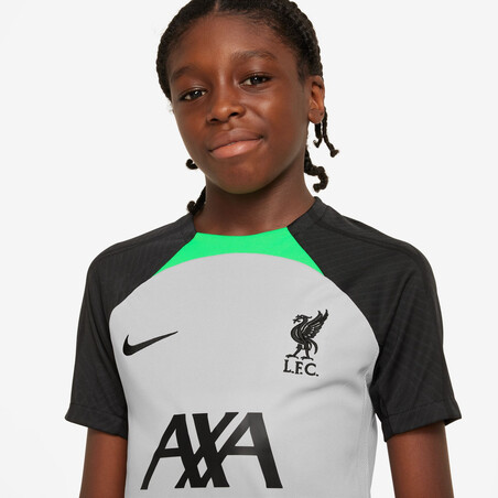 Maillot entraînement junior Liverpool Strike gris vert 2023/24