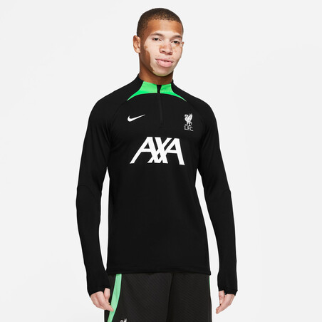 Sweat zippé Liverpool Strike noir vert 2023/24