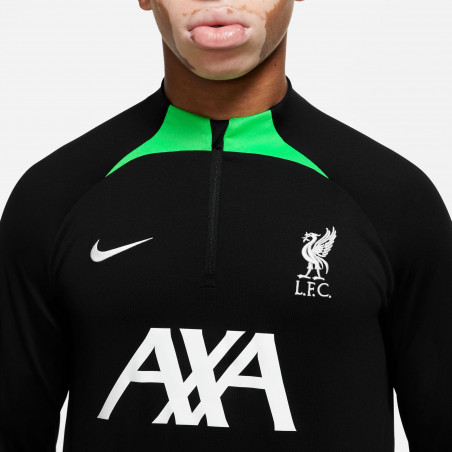 Sweat zippé Liverpool Strike noir vert 2023/24