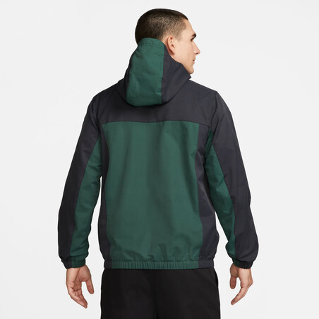 Sweat zippé à capuche Liverpool Woven noir vert 2023/24