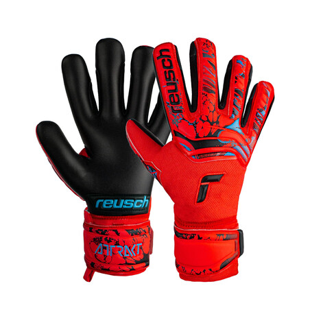 Gants gardien Reusch Attrakt Grip Evolution Finger Support rouge noir