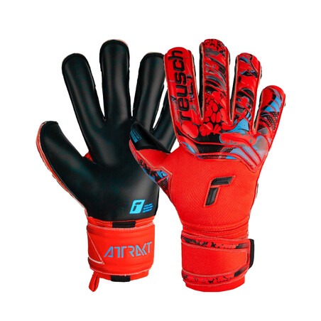 Gants gardien Reusch Attrakt Gold X Evolution Cut Finger Support rouge noir