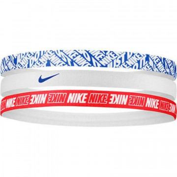 Pack 3 bandeaux élastiques Nike bleu blanc rouge