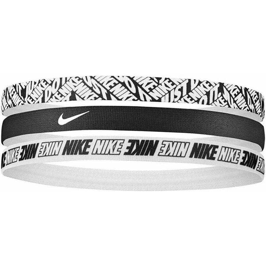 Pack 3 bandeaux élastiques Nike noir blanc