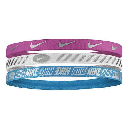 Pack 3 bandeaux élastiques junior Nike rose bleu