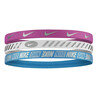 Pack 3 bandeaux élastiques junior Nike rose bleu
