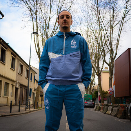 Sweat à capuche OM Woven bleu gris 2022/23