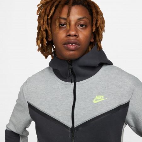 Veste survêtement Nike Tech Fleece gris jaune