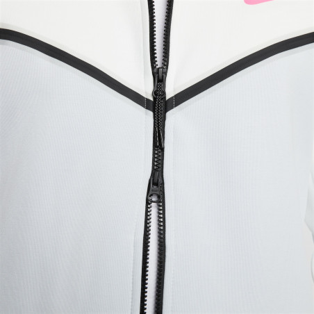 Veste survêtement Nike Tech Fleece blanc rose