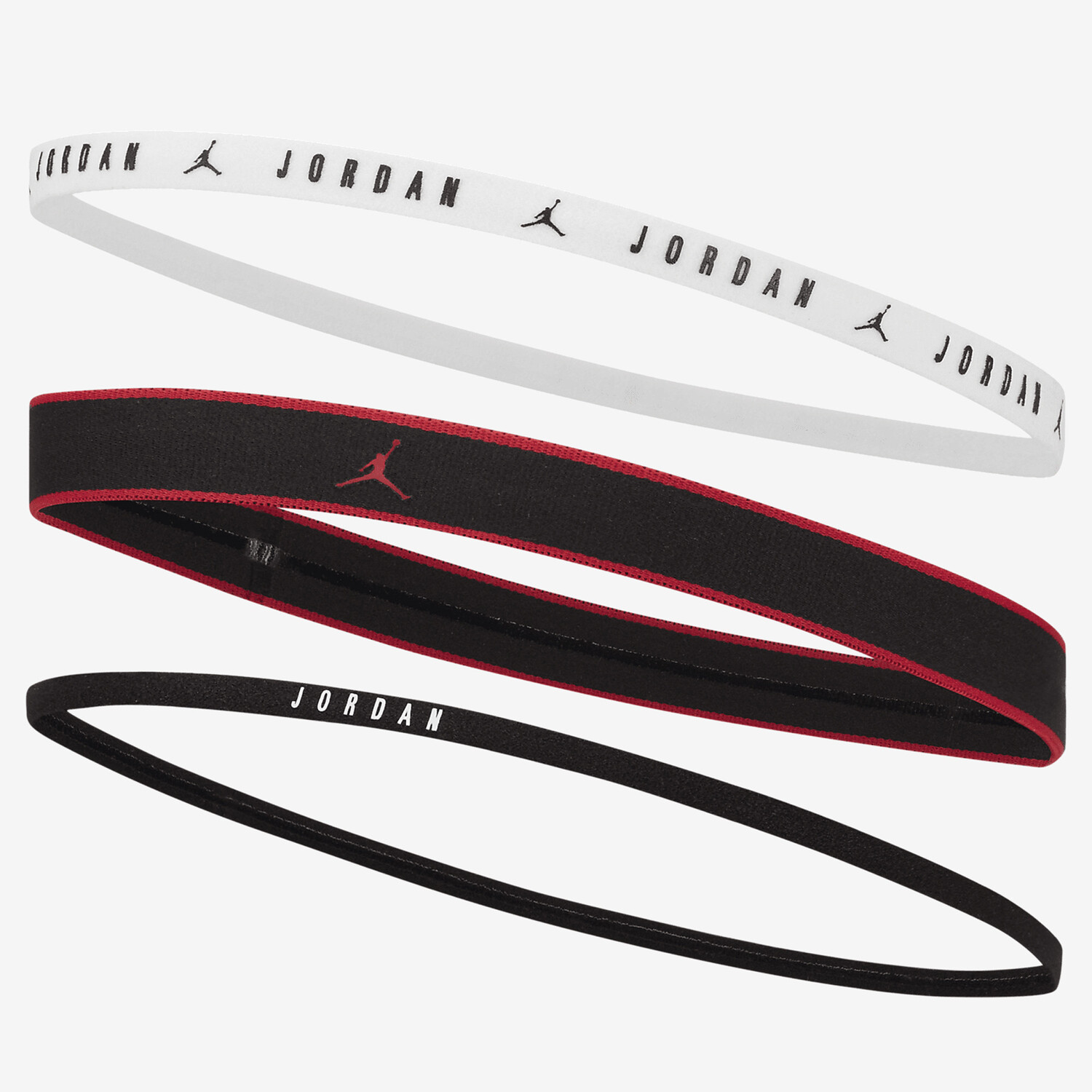 Pack 3 bandeaux elastiques Jordan noir rouge sur Foot
