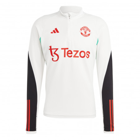 Sweat zippé Manchester United blanc rouge 2023/24