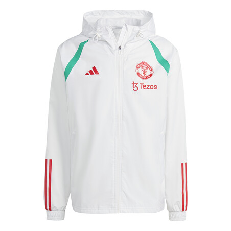 Veste survêtement imperméable Manchester United blanc vert 2023/24