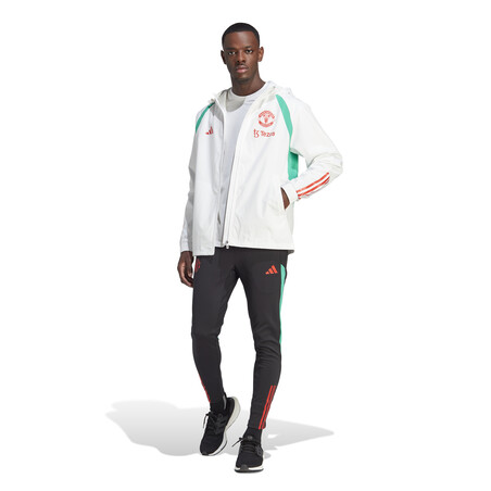 Veste survêtement imperméable Manchester United blanc vert 2023/24