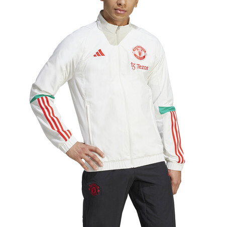 Veste survêtement Manchester United woven blanc rouge 2023/24