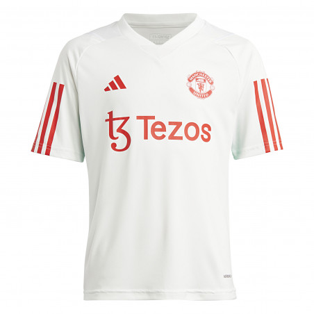 Maillot entraînement junior Manchester United blanc rouge 2023/24