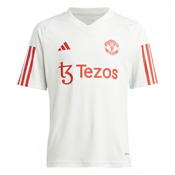Maillot entraînement junior Manchester United blanc rouge 2023/24