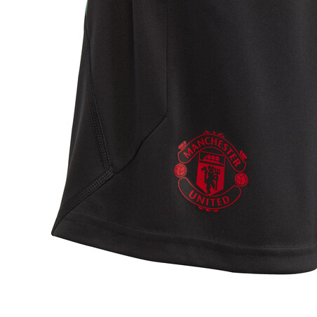 Short entraînement junior Manchester United noir rouge 2023/24