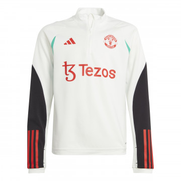 Sweat zippé junior Manchester United blanc rouge 2023/24