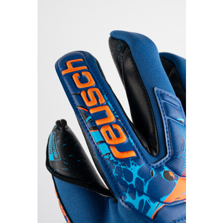 Gants gardien Reusch Attrakt Fusion Strapless AdaptiveFlex bleu orange