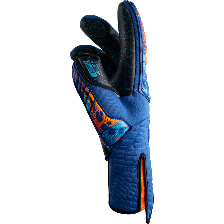Gants gardien Reusch Attrakt Fusion Strapless AdaptiveFlex bleu orange