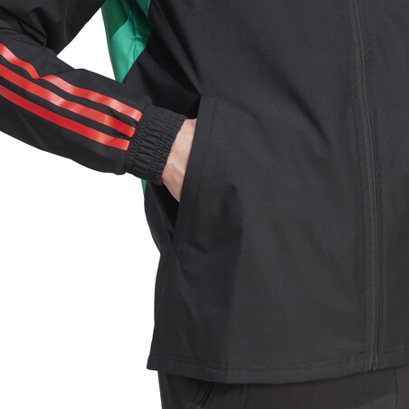 Veste survêtement imperméable Manchester United noir vert 2023/24