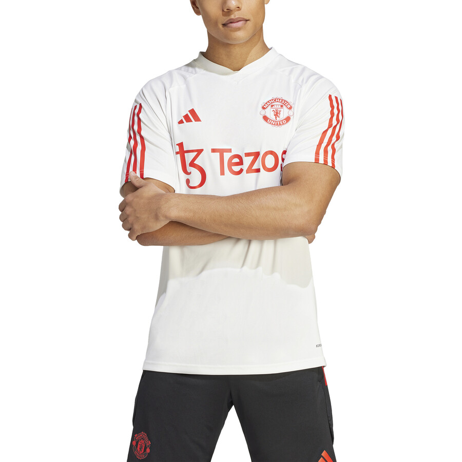 Maillot entraînement Manchester United blanc rouge 2023/24