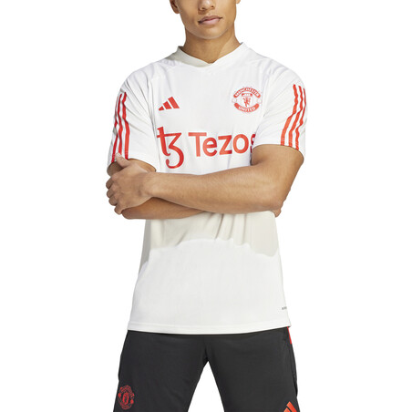 Maillot entraînement Manchester United blanc rouge 2023/24