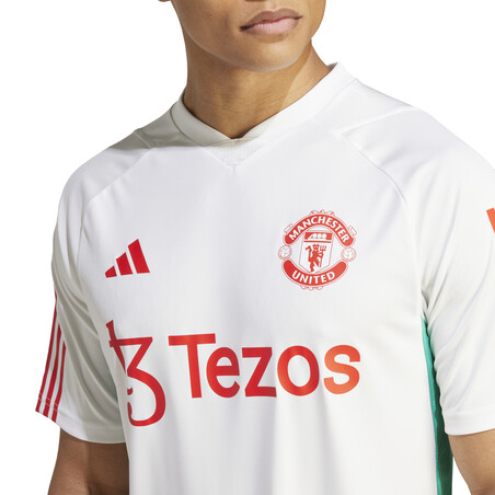 Maillot entraînement Manchester United blanc rouge 2023/24