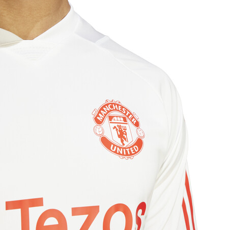 Maillot entraînement Manchester United blanc rouge 2023/24